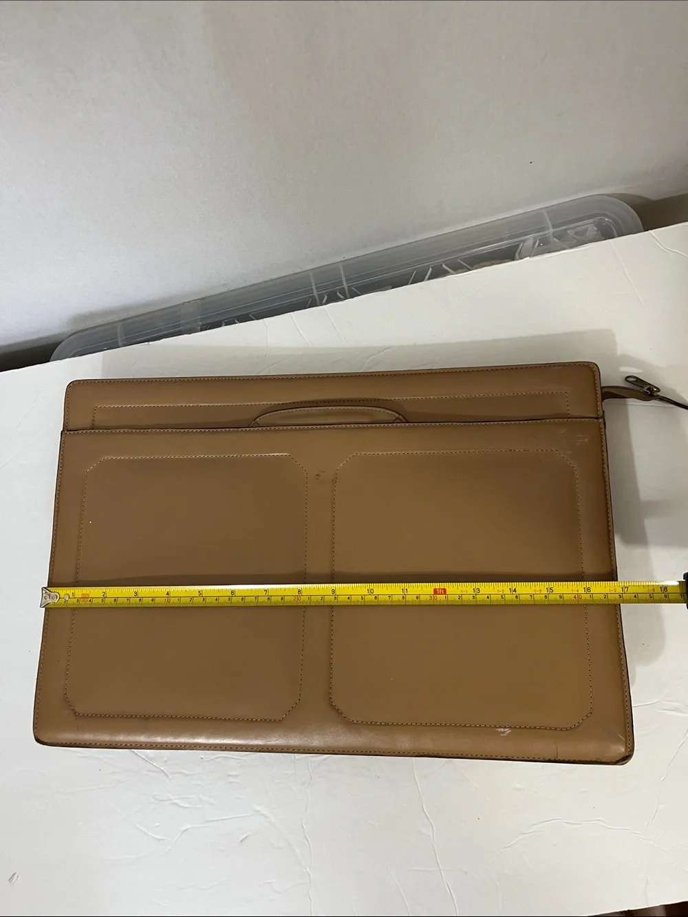 Vintage Leather Structured Tan Briefcase Attache by Giovanni Retractable Handle
